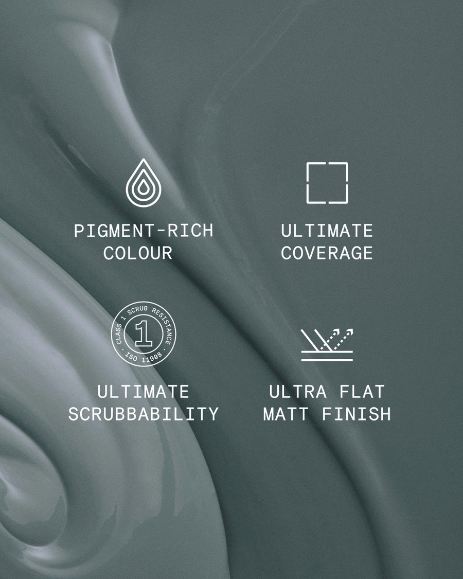 Supreme paint is ultra flat matt and pigment rich with ultimate coverage and scrubbability