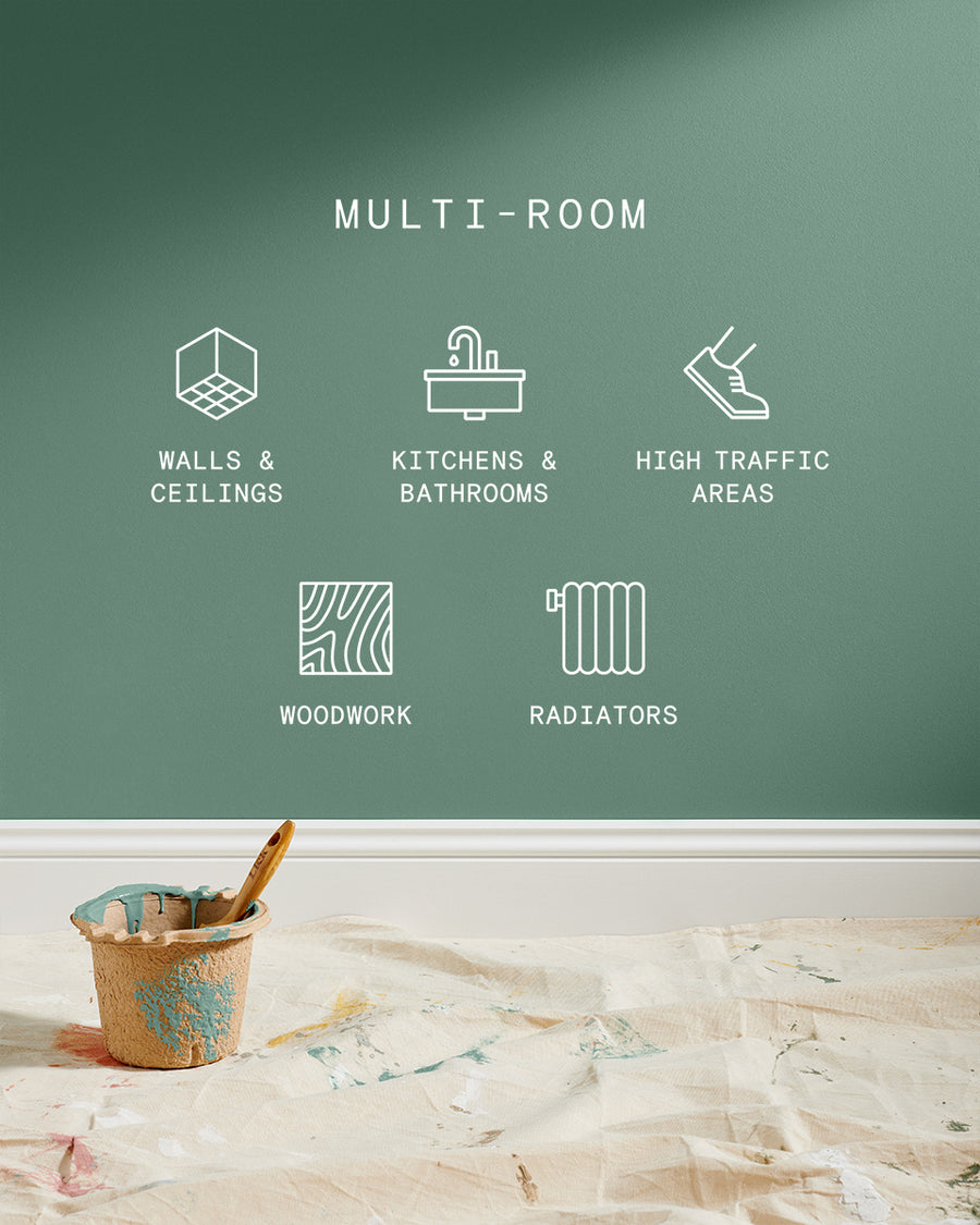 Supreme paint is suitable for walls and ceilings, kitchens and bathrooms, high traffic areas, woodwork and radiators