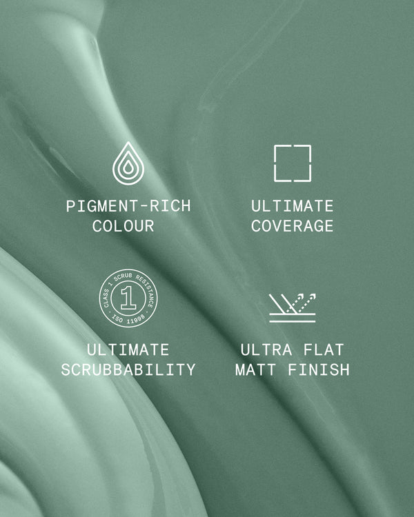 Supreme paint is ultra flat matt and pigment rich with ultimate coverage and scrubbability