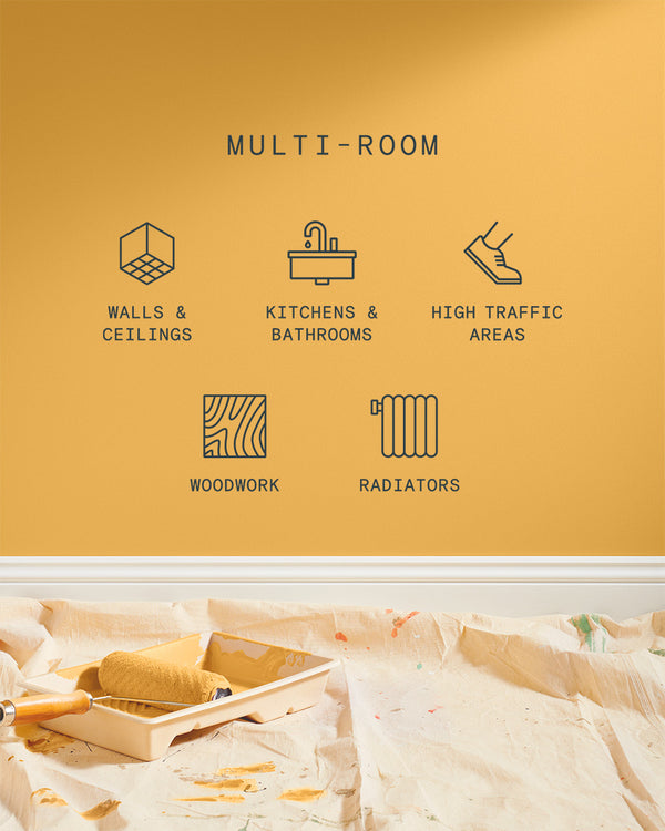 Supreme paint is suitable for walls and ceilings, kitchens and bathrooms, high traffic areas, woodwork and radiators