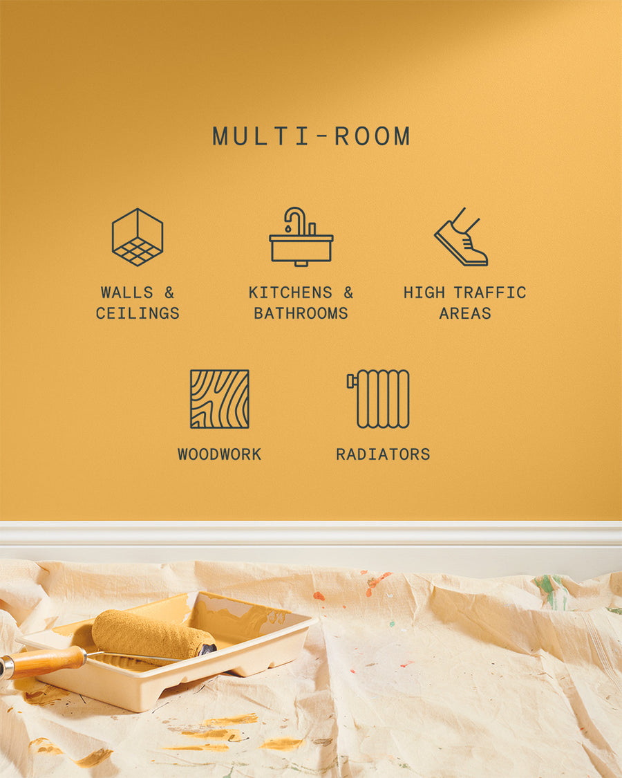 Supreme paint is suitable for walls and ceilings, kitchens and bathrooms, high traffic areas, woodwork and radiators