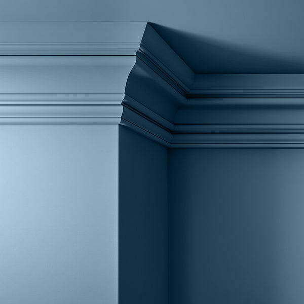Walls, ceilings and coving painted in Lick Blue 18