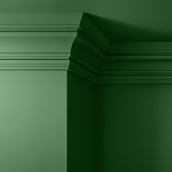 Walls, ceilings and coving painted in Lick Green 07