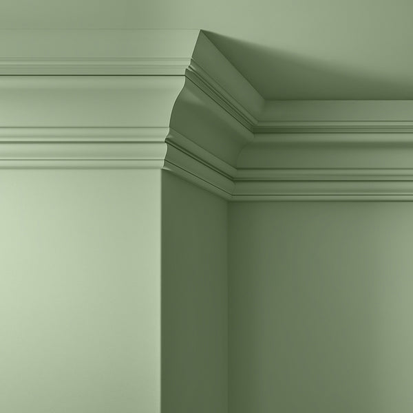 Walls, ceilings and coving painted in Lick Green 14