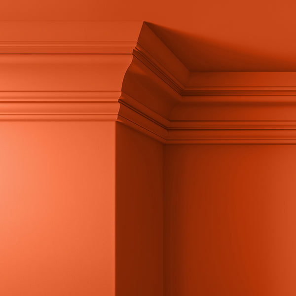 Walls, ceilings and coving painted in Lick Orange 01