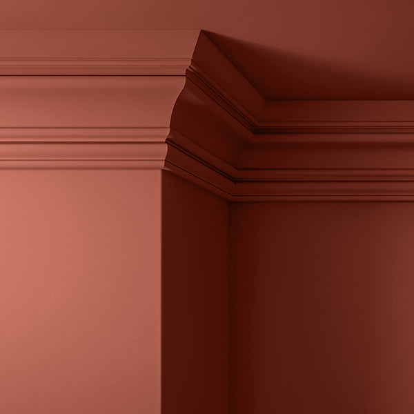 Walls, ceilings and coving painted in Lick Red 01