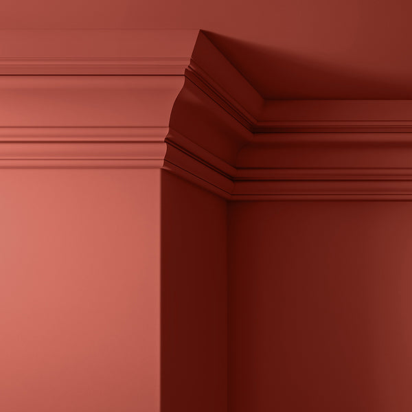 Walls, ceilings and coving painted in Lick Red 02