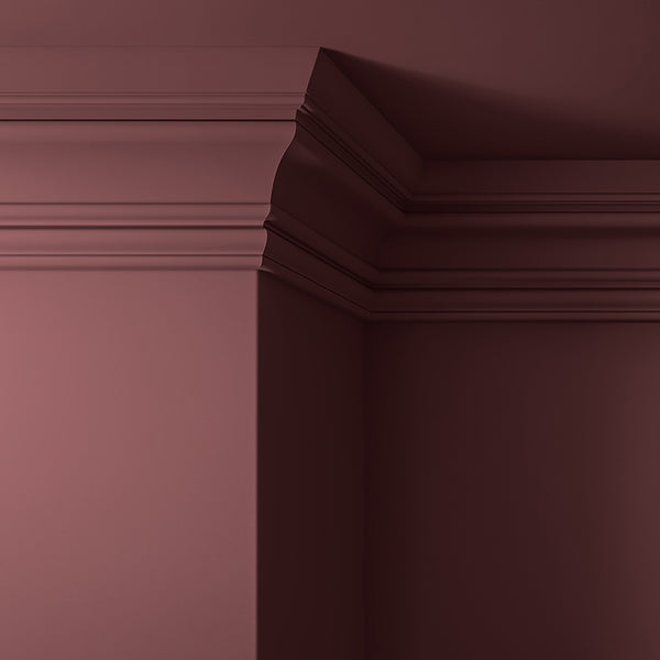 Walls, ceilings and coving painted in Lick Red 06