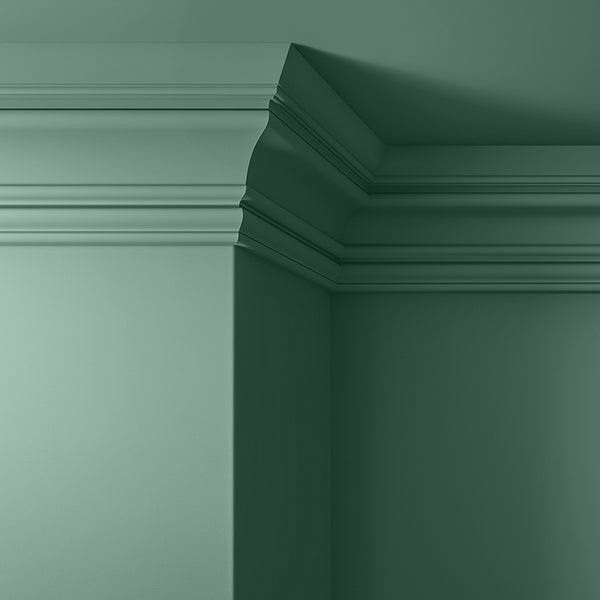 Walls, ceilings and coving painted in Lick Teal 05