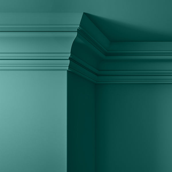 Walls, ceilings and coving painted in Lick Teal 06