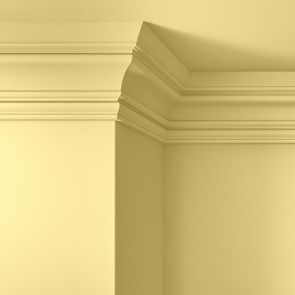 Walls, ceilings and coving painted in Lick Yellow 01
