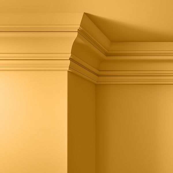 Walls, ceilings and coving painted in Lick Yellow 02