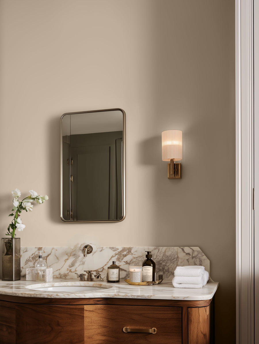 Bathroom painted in Lick Beige 10