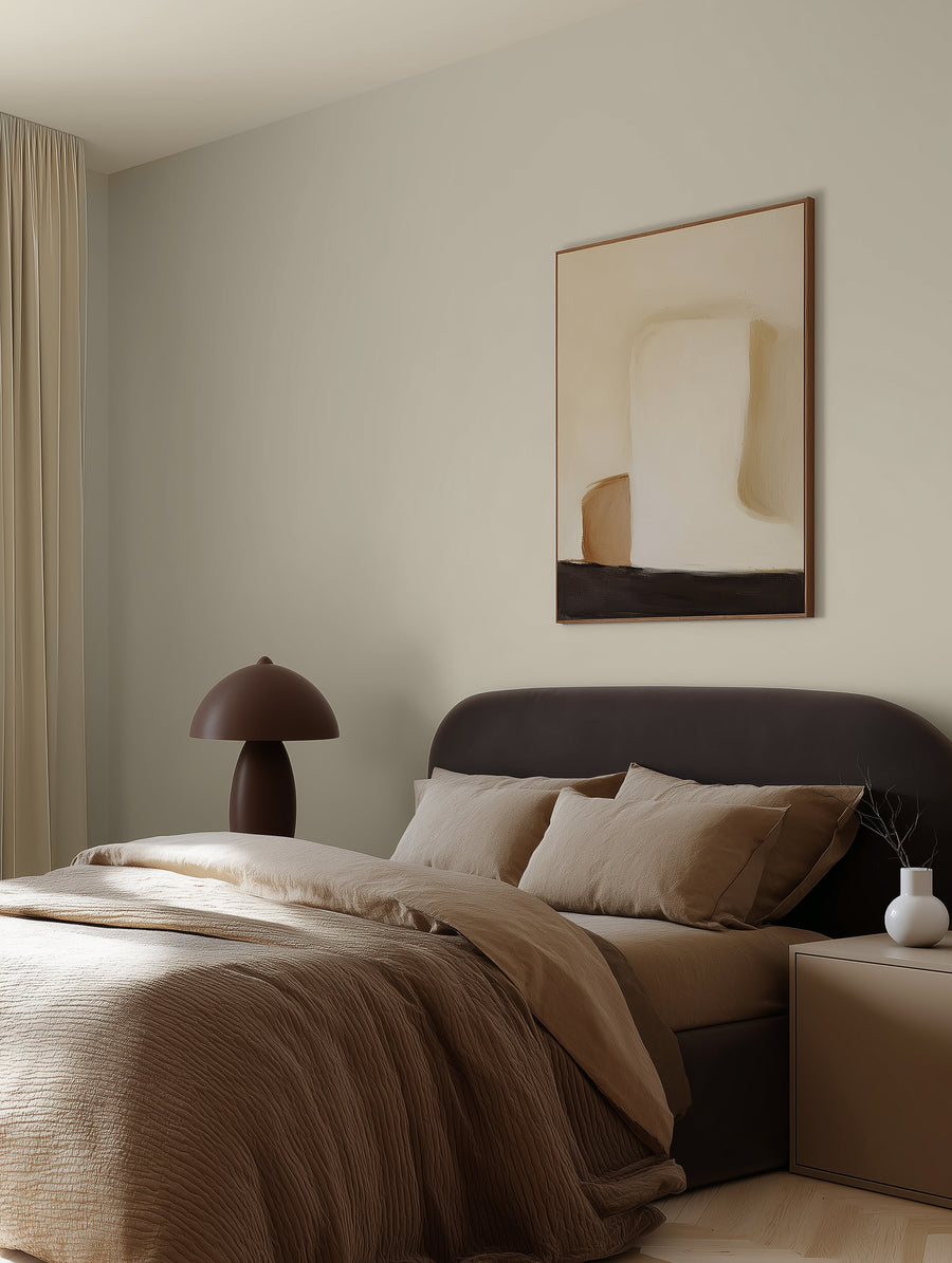 Bedroom painted in Lick Greige 02
