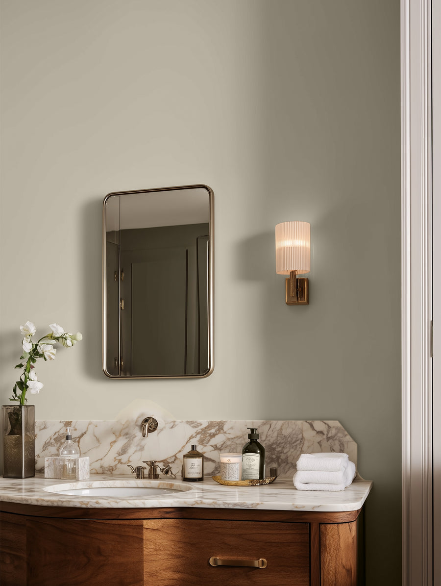 Bathroom painted in Lick Greige 02