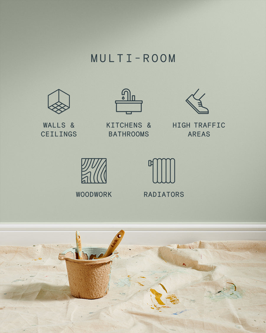 Supreme paint is suitable for walls and ceilings, kitchens and bathrooms, high traffic areas, woodwork and radiators