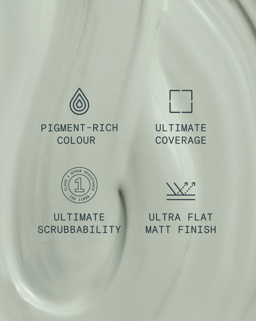 Supreme paint is ultra flat matt and pigment rich with ultimate coverage and scrubbability