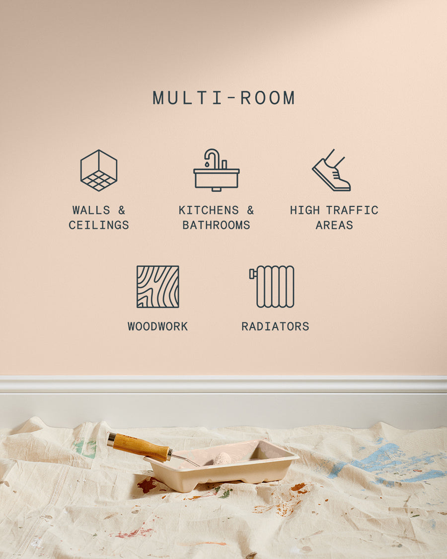 Supreme paint is suitable for walls and ceilings, kitchens and bathrooms, high traffic areas, woodwork and radiators