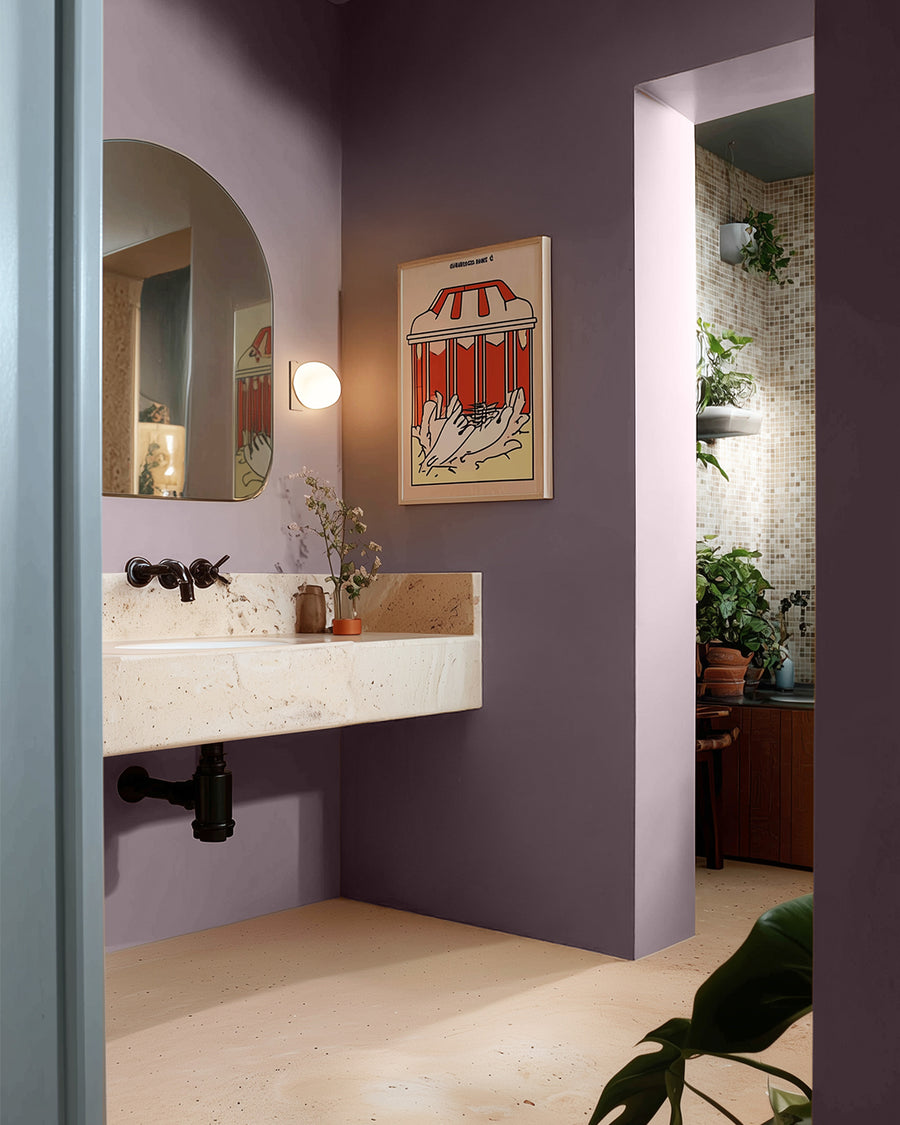 Bathroom painted in Lick Purple 01