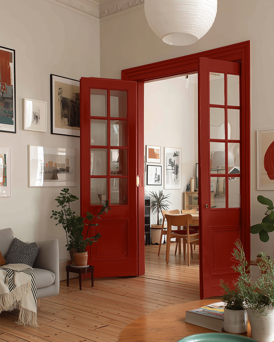 Sitting room painted in Lick Red 02