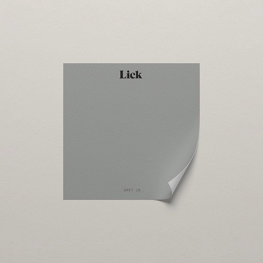 Lick peel and stick sample in Grey 16 paint shade
