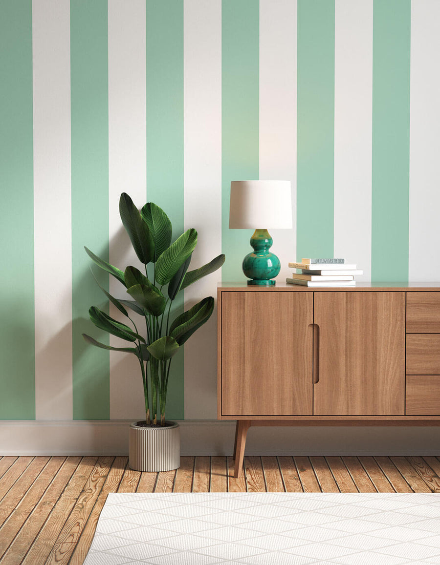 Hallway decorated in Painted Stripe 01