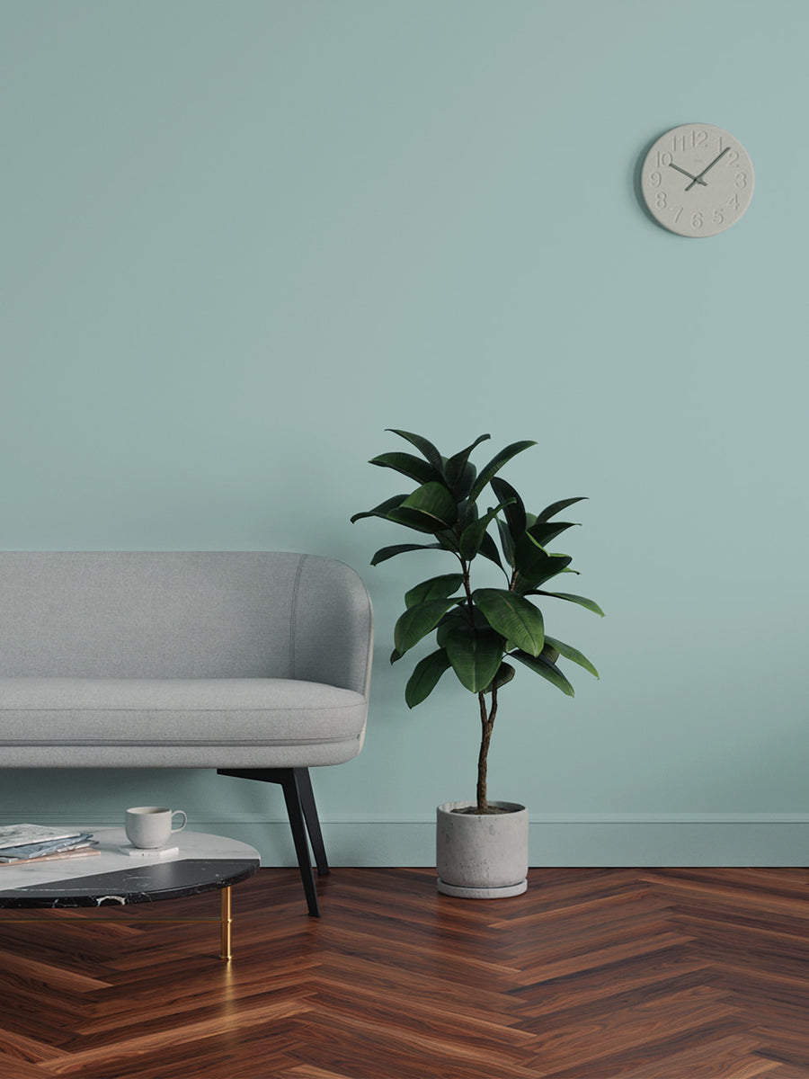 Living room decorated in Lick Blue 13 paint shade