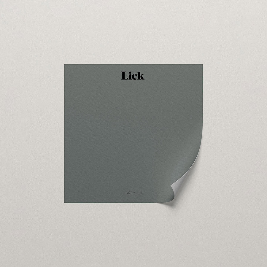 Lick peel and stick sample in Grey 17 paint shade