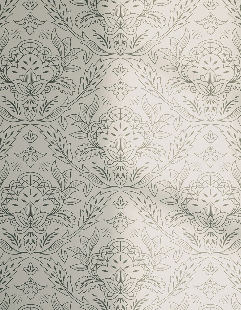 Damask 01 wallpaper on the wall with shadow