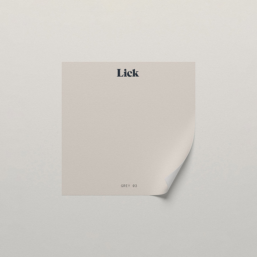 Lick peel and stick sample in Grey 03 paint shade