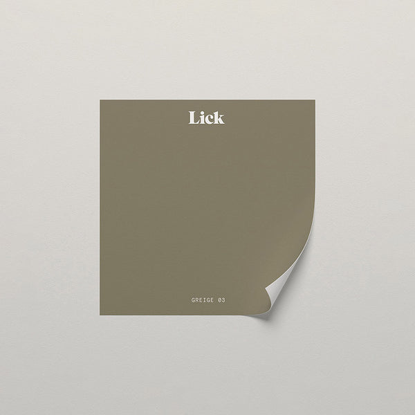 Lick peel and stick sample in Greige 03 paint shade