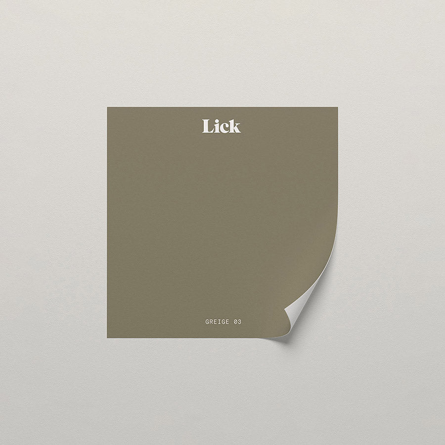 Lick peel and stick sample in Greige 03 paint shade