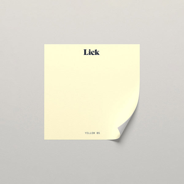 Lick peel and stick sample in Yellow 05 paint shade