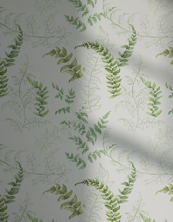 Fern 01 wallpaper on the wall with shadow