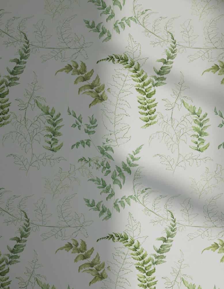 Fern 01 wallpaper on the wall with shadow