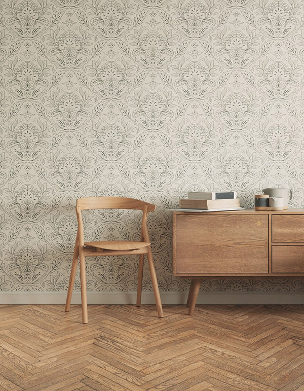 Office decorated in Damask 01 wallpaper