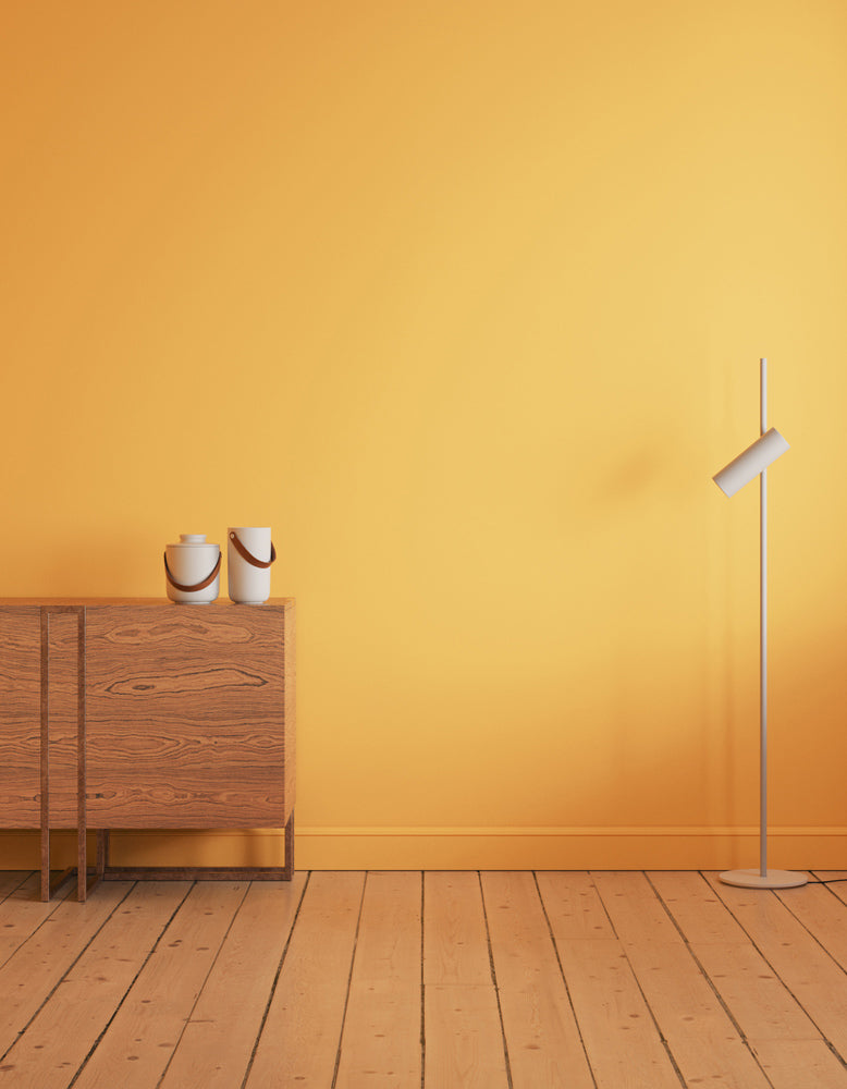 Hallway decorated in Lick Yellow 03 paint shade