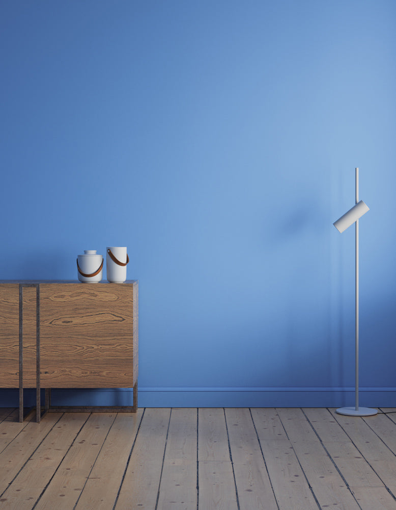 Hallway decorated in Lick Blue 10 paint shade