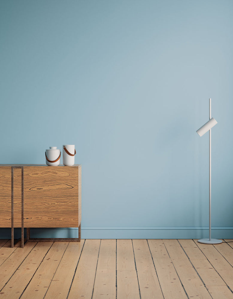 Hallway decorated in Lick Blue 04 paint shade