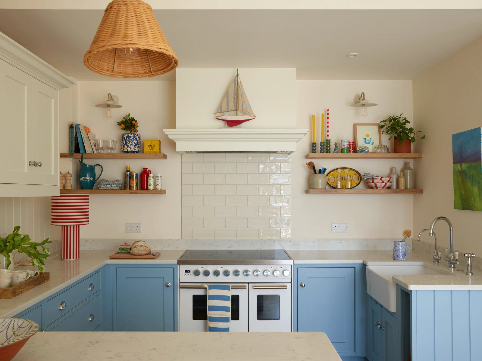 Inside a colourful seaside home