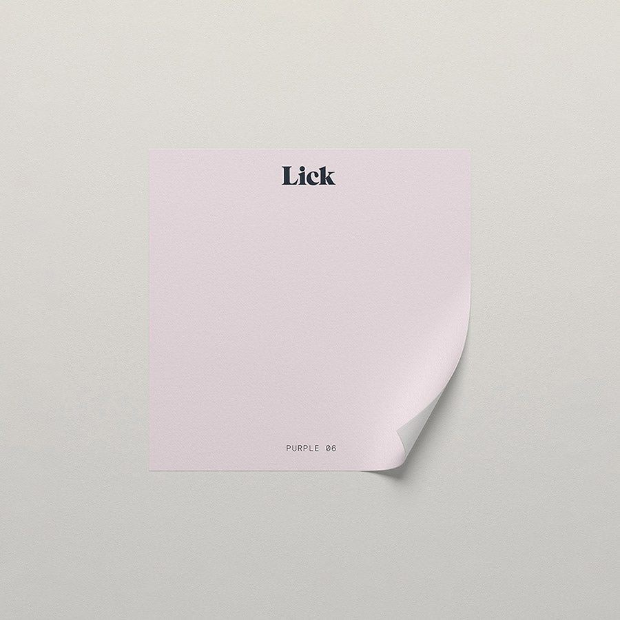 Lick peel and stick sample in Purple 06 paint shade