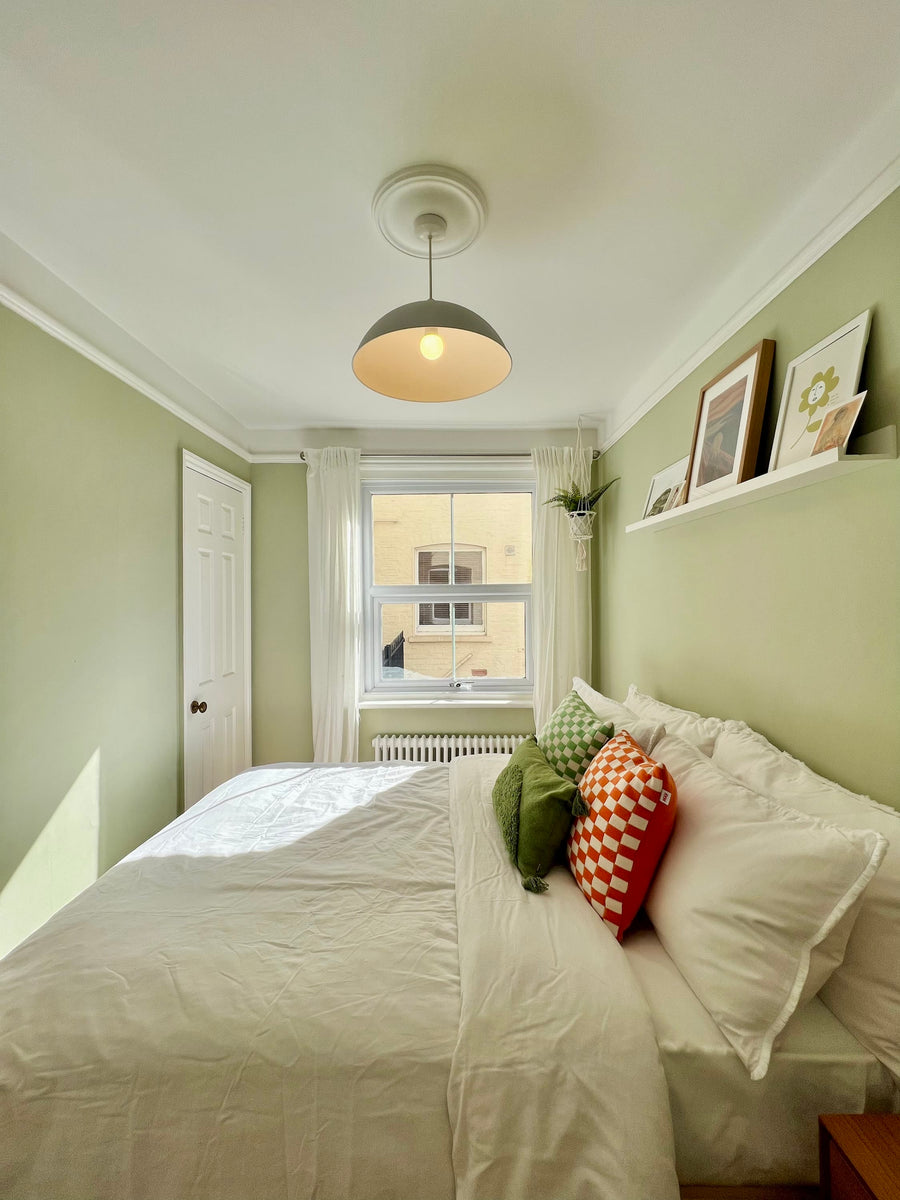 Bedroom decorated in Lick Green 09 paint shade by luisasflat